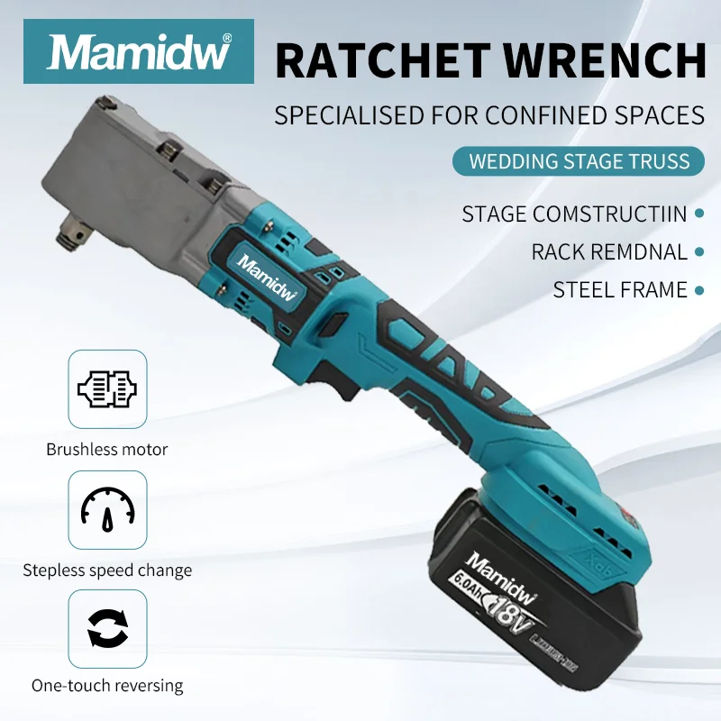Mamidw 4800RPM Right Angle Wrench Cordless Electric Impact Wrench 90 Degree Ratchet Wrench For Makita 18v Battery PIN
Mamidw 4800RPM Right Angle Wrench Cordless Electric Impact Wrench 90 Degree Ratchet Wrench For Makita 18v Battery PIN