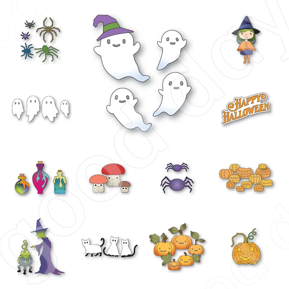 Halloween Witch Pumpkin Ghost Metal Cutting Dies for DIY Scrapbooking Handmade Holiday Greeting Card Embossing Decoration
Halloween Witch Pumpkin Ghost Metal Cutting Dies for DIY Scrapbooking Handmade Holiday Greeting Card Embossing Decoration