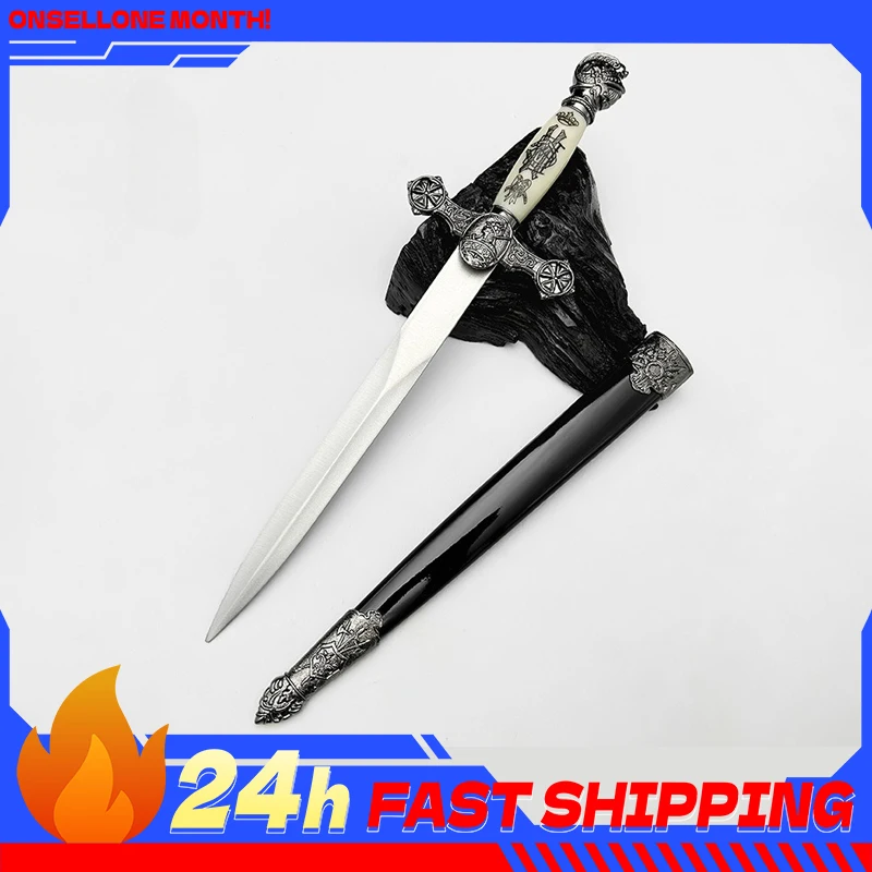 35cm/13.77inch Pope Western Short Sword Collectible Metal Model Desk Ornaments Medieval Swords Cosplay Knight Prop Toys for Boys
35cm/13.77inch Pope Western Short Sword Collectible Metal Model Desk Ornaments Medieval Swords Cosplay Knight Prop Toys for Boys