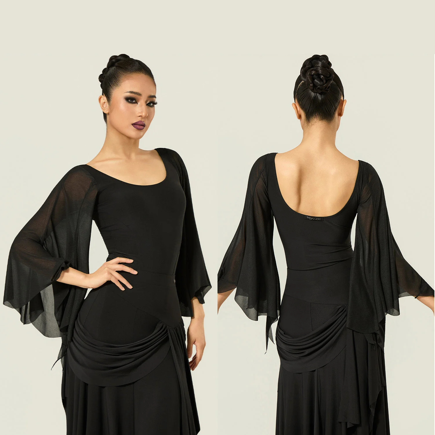 2026 New Waltz Clothing Ballroom Dance Practice Clothes Women U Neck Mesh Sleeves Tops Black Competition Dresses Tango Dancewear
2026 New Waltz Clothing Ballroom Dance Practice Clothes Women U Neck Mesh Sleeves Tops Black Competition Dresses Tango Dancewear