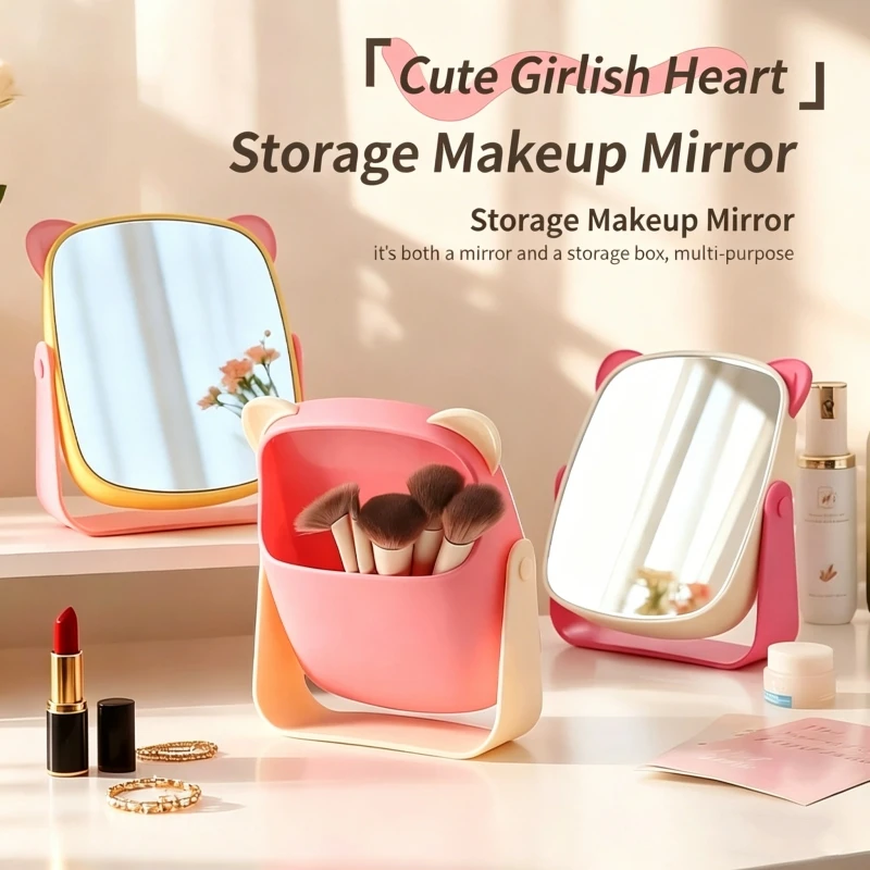 Desktop Makeup Mirror Plastic Storage Box Integrated Home Bear Hug Female Dormitory Desktop Makeup Mirror Home Mirror
Desktop Makeup Mirror Plastic Storage Box Integrated Home Bear Hug Female Dormitory Desktop Makeup Mirror Home Mirror