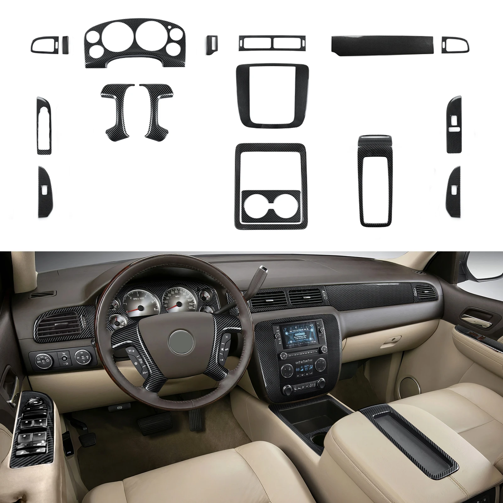 Car Central CD Panel Trim Carbon Fiber Stickers For Chevrolet Silverado Suburban Avalanche Tahoe GMC Sierra Yukon XL 2007-2014
Car Central CD Panel Trim Carbon Fiber Stickers For Chevrolet Silverado Suburban Avalanche Tahoe GMC Sierra Yukon XL 2007-2014