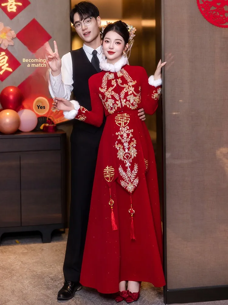 New Chinese Sle Fro for Pregnant Women Wedding Dr Thiened Floing Engagement Ceremony Materni Belly Covering Autu...
New Chinese Sle Fro for Pregnant Women Wedding Dr Thiened Floing Engagement Ceremony Materni Belly Covering Autu...