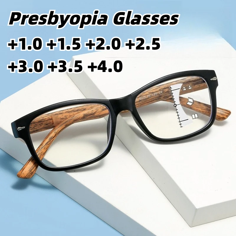 New Vintage Wood-Grain Leg Multifocal Presbyopia Eyewear Unisex High-Definition Anti-Blue Light Reading Glasses +1.0 To +4.0
New Vintage Wood-Grain Leg Multifocal Presbyopia Eyewear Unisex High-Definition Anti-Blue Light Reading Glasses +1.0 To +4.0