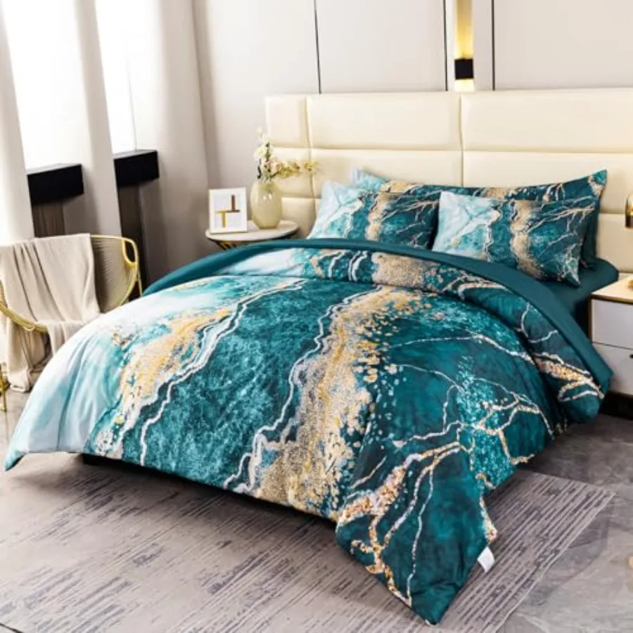 6-Piece Bed in A Bag Queen Set Gold Watercolor Marble Comforters with Sheet Soft Luxury Retro Artwork Tie Dye Bedding Comforter
6-Piece Bed in A Bag Queen Set Gold Watercolor Marble Comforters with Sheet Soft Luxury Retro Artwork Tie Dye Bedding Comforter