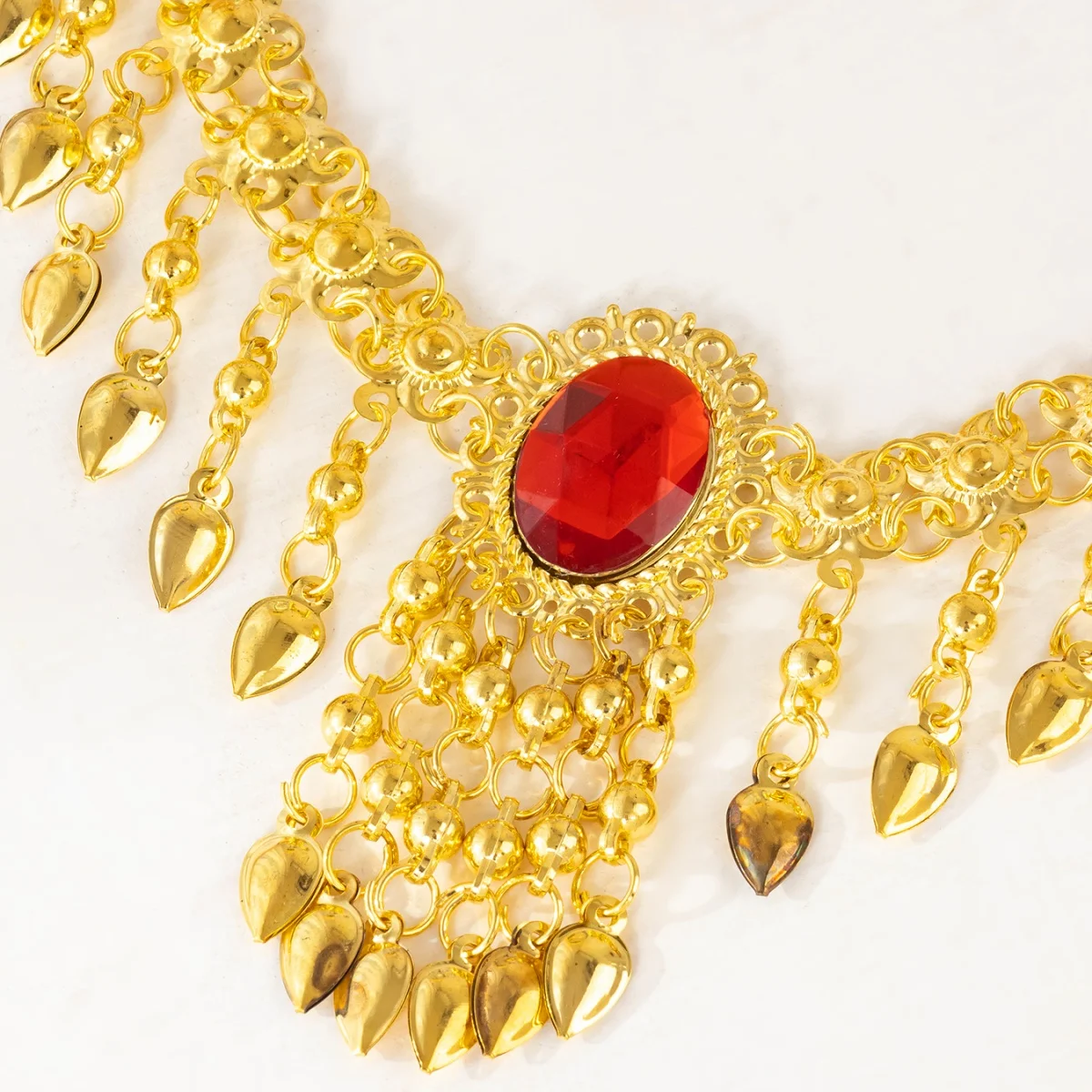 Vintage Arabic Red Gemstone Tassel Necklace Golden Plated Ethnic Choker Exotic Bridal Jewelry For Wedding Belly Dance
Vintage Arabic Red Gemstone Tassel Necklace Golden Plated Ethnic Choker Exotic Bridal Jewelry For Wedding Belly Dance