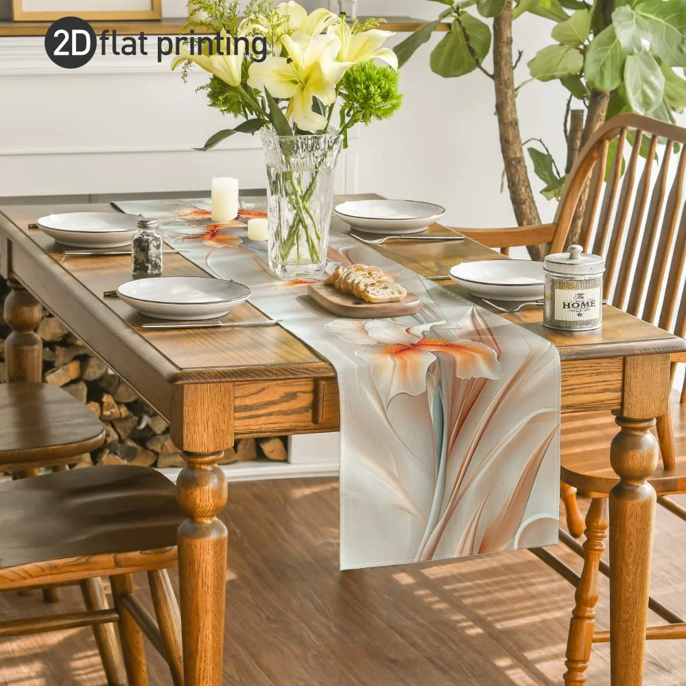 Orange White Orchid Floral Table Runner - Romantic Art Style Table Cover for Coffee Table Living Room & Holiday Party Decor
Orange White Orchid Floral Table Runner - Romantic Art Style Table Cover for Coffee Table Living Room & Holiday Party Decor