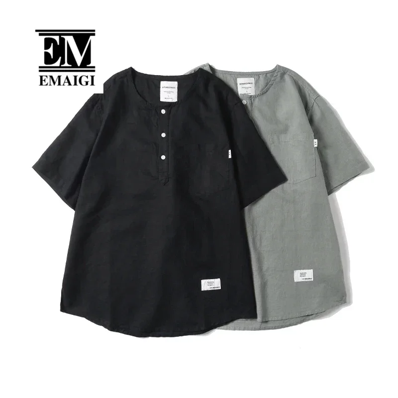Men Summer Japanese Streetwear Fashion Vintage Pullover Loose Casual Oversize Short Sleeve Cotton Linen Shirts Man Blouses
Men Summer Japanese Streetwear Fashion Vintage Pullover Loose Casual Oversize Short Sleeve Cotton Linen Shirts Man Blouses