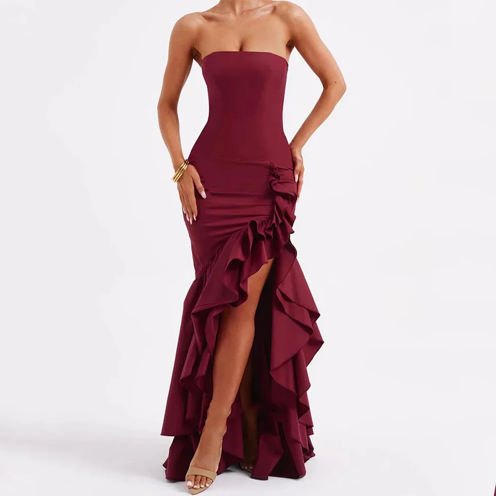 Custominzed Strapless Sleeveless Backless Evening Dresses Mermaid Hem Pleat Tight Slit Floor Length Prom Gowns Party Dress 2026
Custominzed Strapless Sleeveless Backless Evening Dresses Mermaid Hem Pleat Tight Slit Floor Length Prom Gowns Party Dress 2026