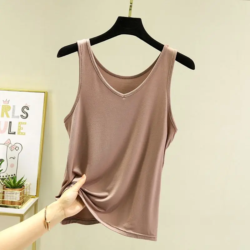 Women Clothing V Neck Thin Sleeveless Simplicity Street Casual Vest Solid Loose All-match T Shirts Tops Fashion Vintage Summer
Women Clothing V Neck Thin Sleeveless Simplicity Street Casual Vest Solid Loose All-match T Shirts Tops Fashion Vintage Summer
