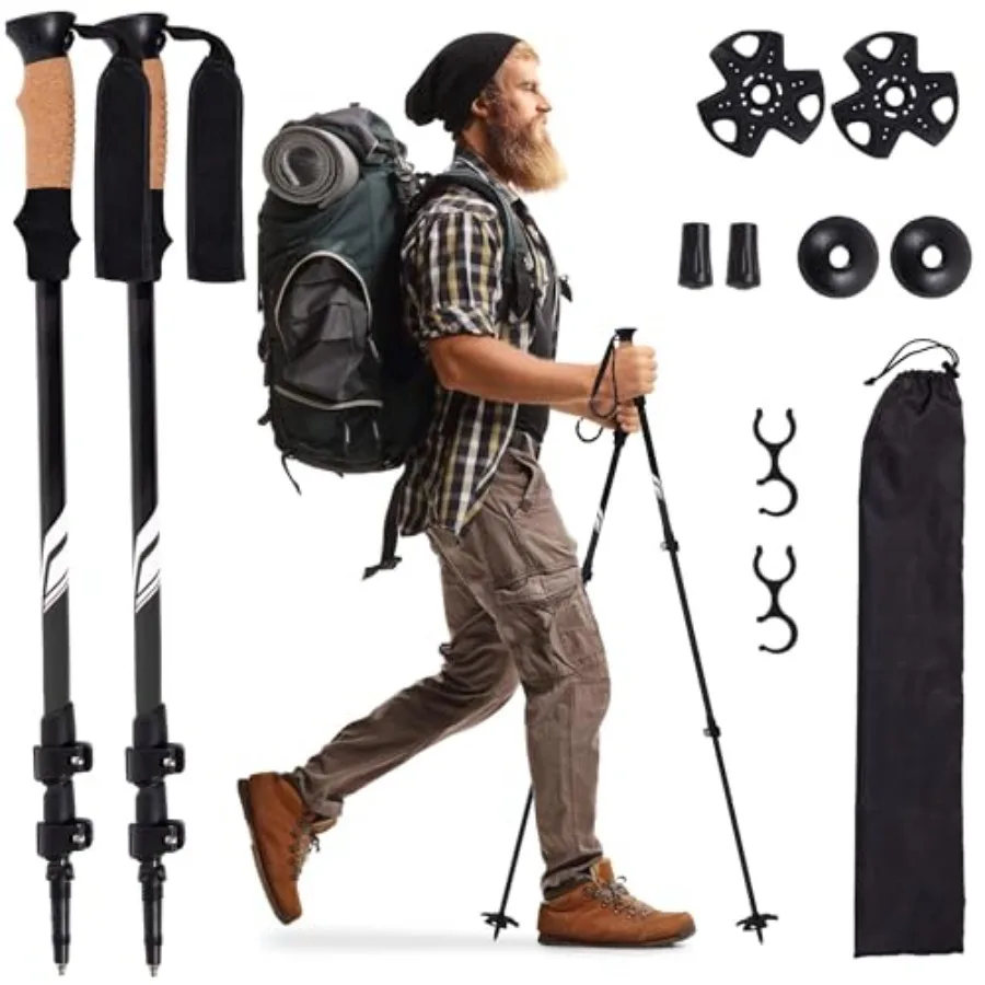 Trekking Poles for Hiking, Lightweight 7075 Aluminum Collapsible Walking Sticks with Cork Grips, Adjustable Height, Folding Hik
Trekking Poles for Hiking, Lightweight 7075 Aluminum Collapsible Walking Sticks with Cork Grips, Adjustable Height, Folding Hik
