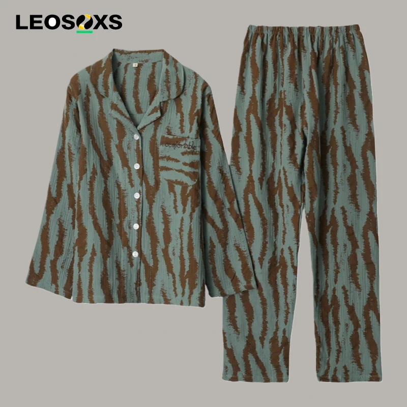 Spring / Autumn Couple Set Long Sleeved Pants Sleepwear Cotton Crepe Fabric Simple Pijamas for Women and Men Zebra Print Pajamas
Spring / Autumn Couple Set Long Sleeved Pants Sleepwear Cotton Crepe Fabric Simple Pijamas for Women and Men Zebra Print Pajamas