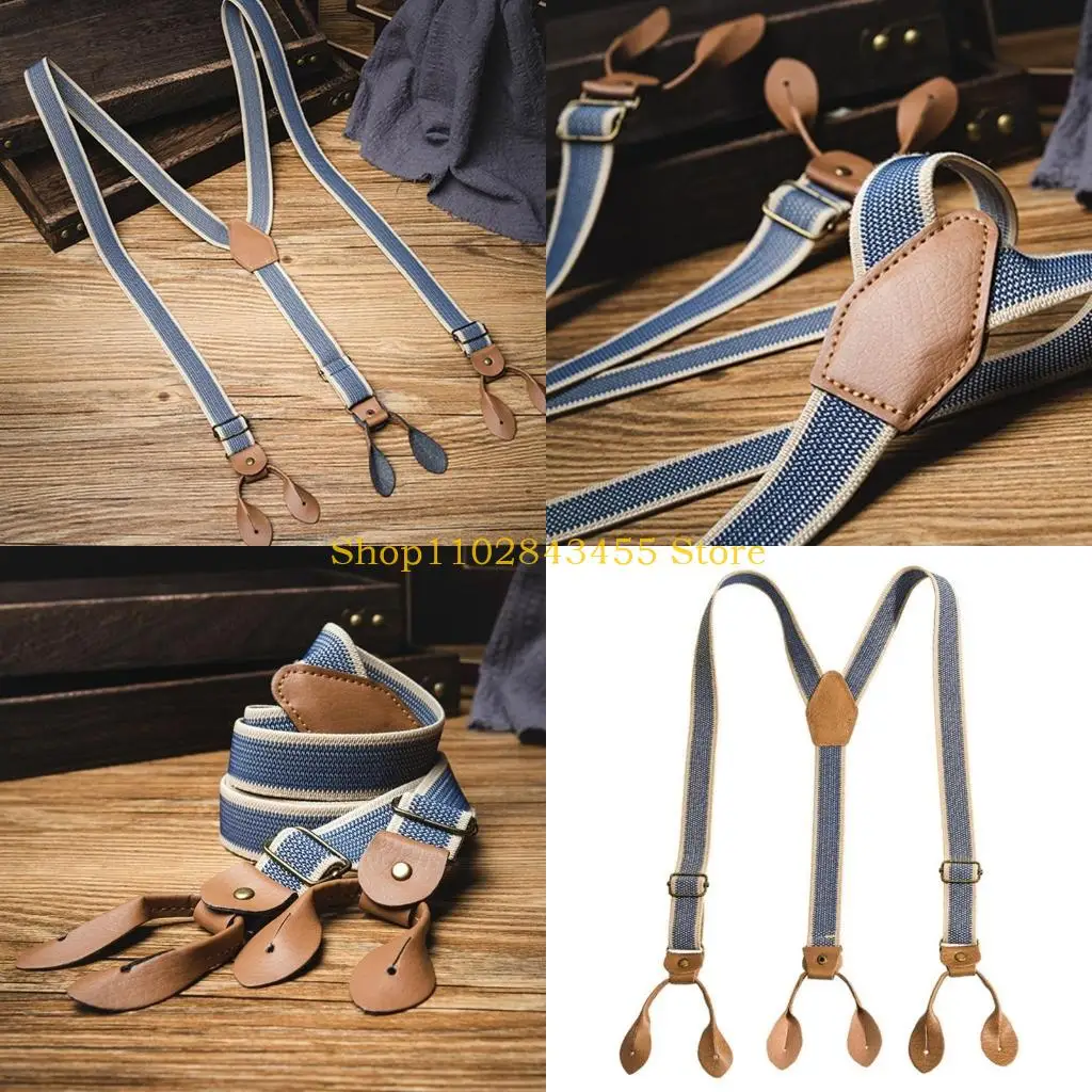 49MC Vintage British Styles Buttons Suspenders Adjustable Length Antiskid Suspenders
49MC Vintage British Styles Buttons Suspenders Adjustable Length Antiskid Suspenders