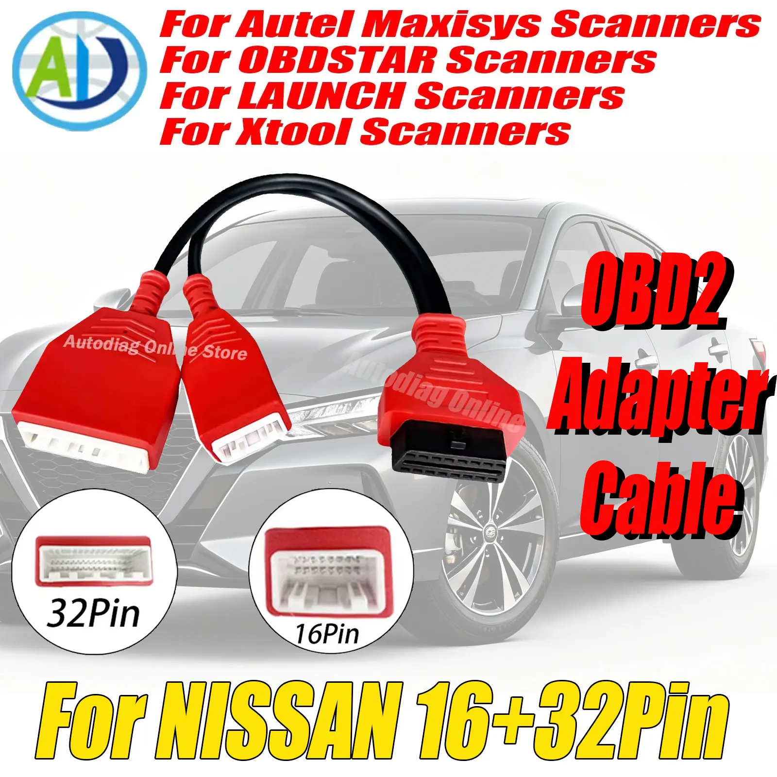 OBD2 Adapter Cable For Nissan/Renault/Dacia 16 32Pin OBD2 Scanner Connector for Sylphy for Autel IM608/IM508/Lonsdor K518SE Scan
OBD2 Adapter Cable For Nissan/Renault/Dacia 16 32Pin OBD2 Scanner Connector for Sylphy for Autel IM608/IM508/Lonsdor K518SE Scan