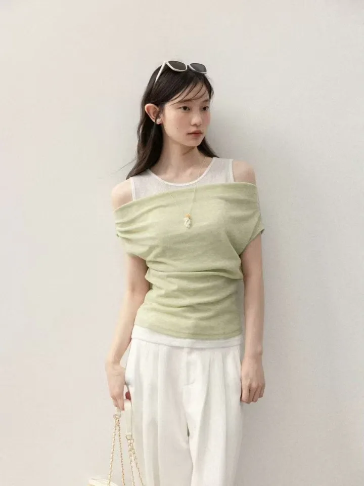Slimming plus Size Women's T-Shirt Shoulder Baring Short Sleeve High Waist Fashionable Summer Top Korean Style Commute Fashion
Slimming plus Size Women's T-Shirt Shoulder Baring Short Sleeve High Waist Fashionable Summer Top Korean Style Commute Fashion
