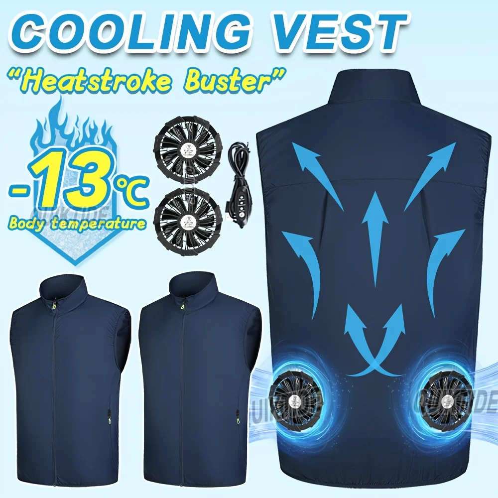 Men's Outdoor Cooling Vest - 3-Speed 9-Blade Fans for Camping, Fishing, Construction & High Heat Workwear (Ultra-Quiet)
Men's Outdoor Cooling Vest - 3-Speed 9-Blade Fans for Camping, Fishing, Construction & High Heat Workwear (Ultra-Quiet)