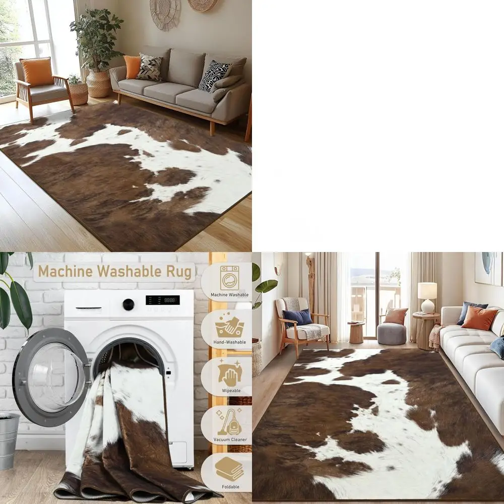 5x7 Cow Print Area Rug, Machine Washable, Non-Slip, Low Pile for Living Room, Bedroom, Dining Room, and More
5x7 Cow Print Area Rug, Machine Washable, Non-Slip, Low Pile for Living Room, Bedroom, Dining Room, and More