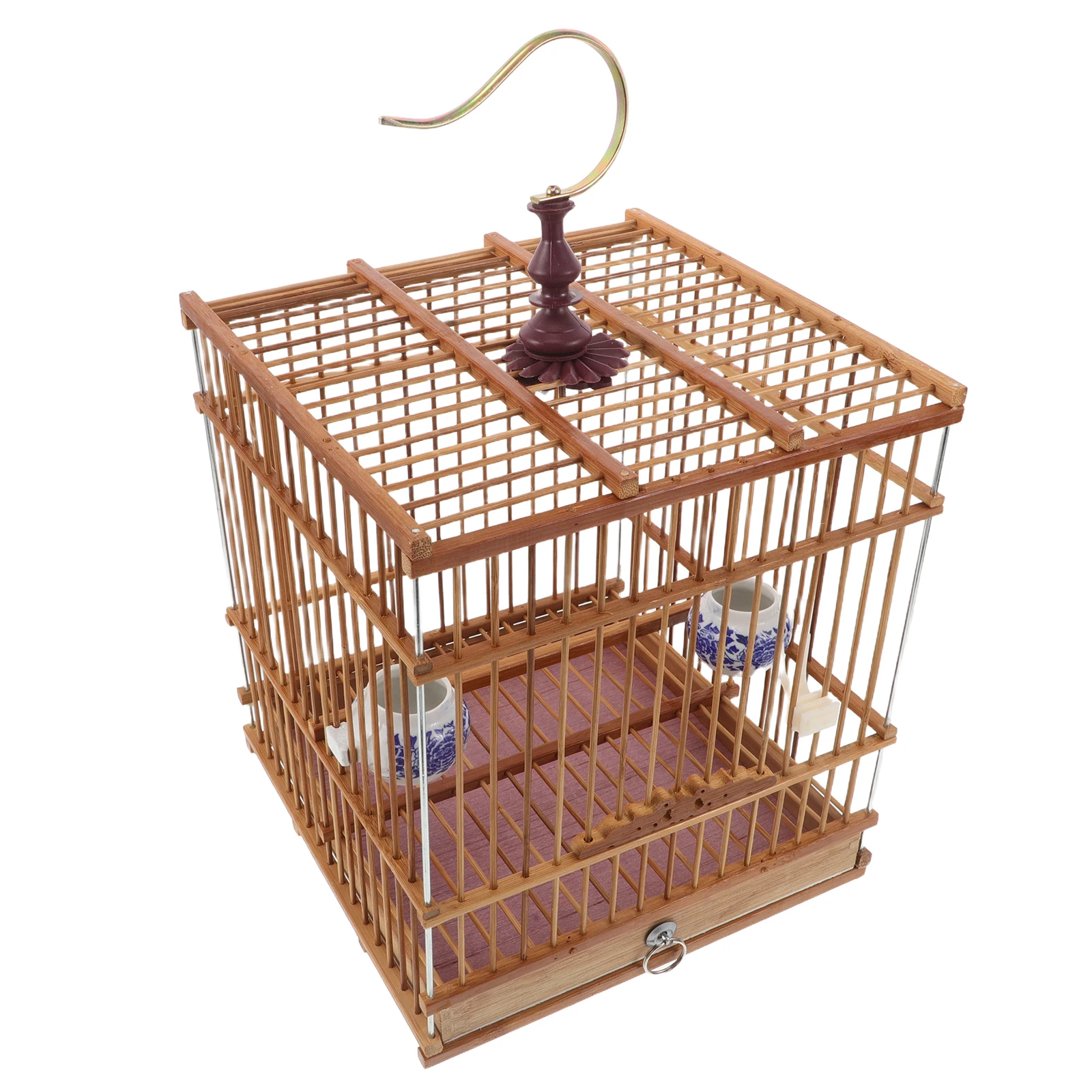 Bamboo Bird Cage Carbonized Purple Rectangular Hanging Hook Removable Tray Vintage Style Decorative Cage for Goldfinches Finches
Bamboo Bird Cage Carbonized Purple Rectangular Hanging Hook Removable Tray Vintage Style Decorative Cage for Goldfinches Finches