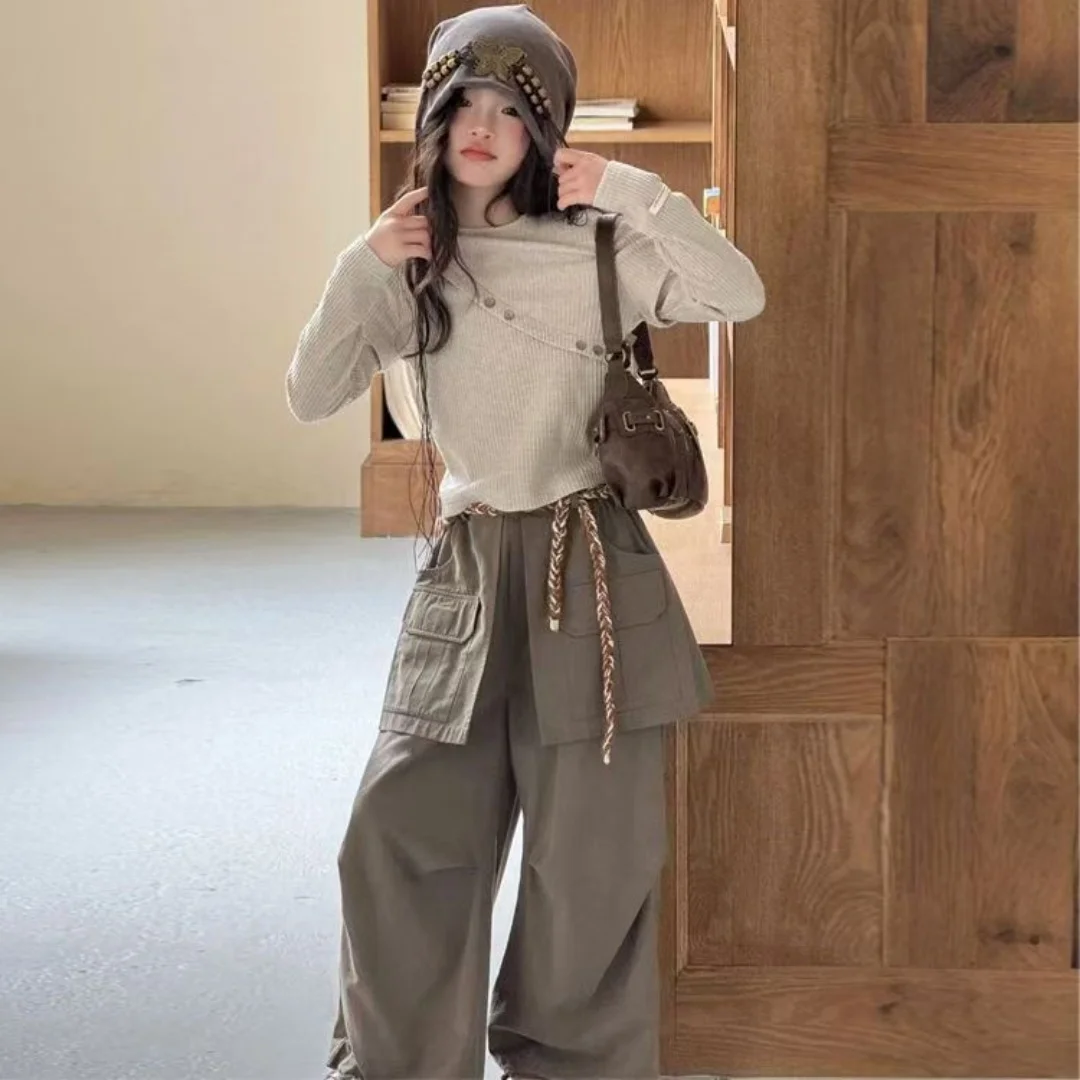 Girls' Autumn Outfit Set Stylish And Fashionable 2026 New Casual Workwear Wide Leg Pants Two-piece Set Trendy
Girls' Autumn Outfit Set Stylish And Fashionable 2026 New Casual Workwear Wide Leg Pants Two-piece Set Trendy