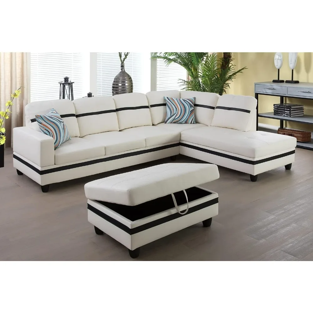 Leather Sectional Couch, Sectional Sofa L Shape Couch with Storage Ottoman, Faux Leather/Facing Right Chaise, living room sofa
Leather Sectional Couch, Sectional Sofa L Shape Couch with Storage Ottoman, Faux Leather/Facing Right Chaise, living room sofa