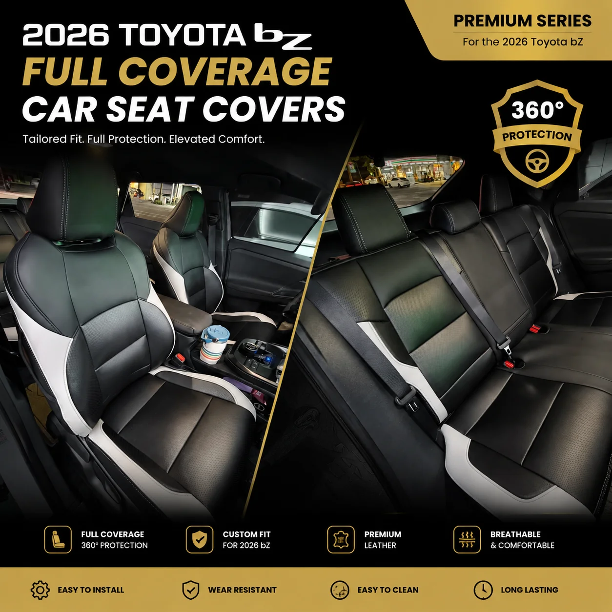 Full Set Car Seat Covers for Toyota bZ4X 2022 2023 2024 2025 2026 - Custom Fit for XLE & Limited, Front & Rear
Full Set Car Seat Covers for Toyota bZ4X 2022 2023 2024 2025 2026 - Custom Fit for XLE & Limited, Front & Rear