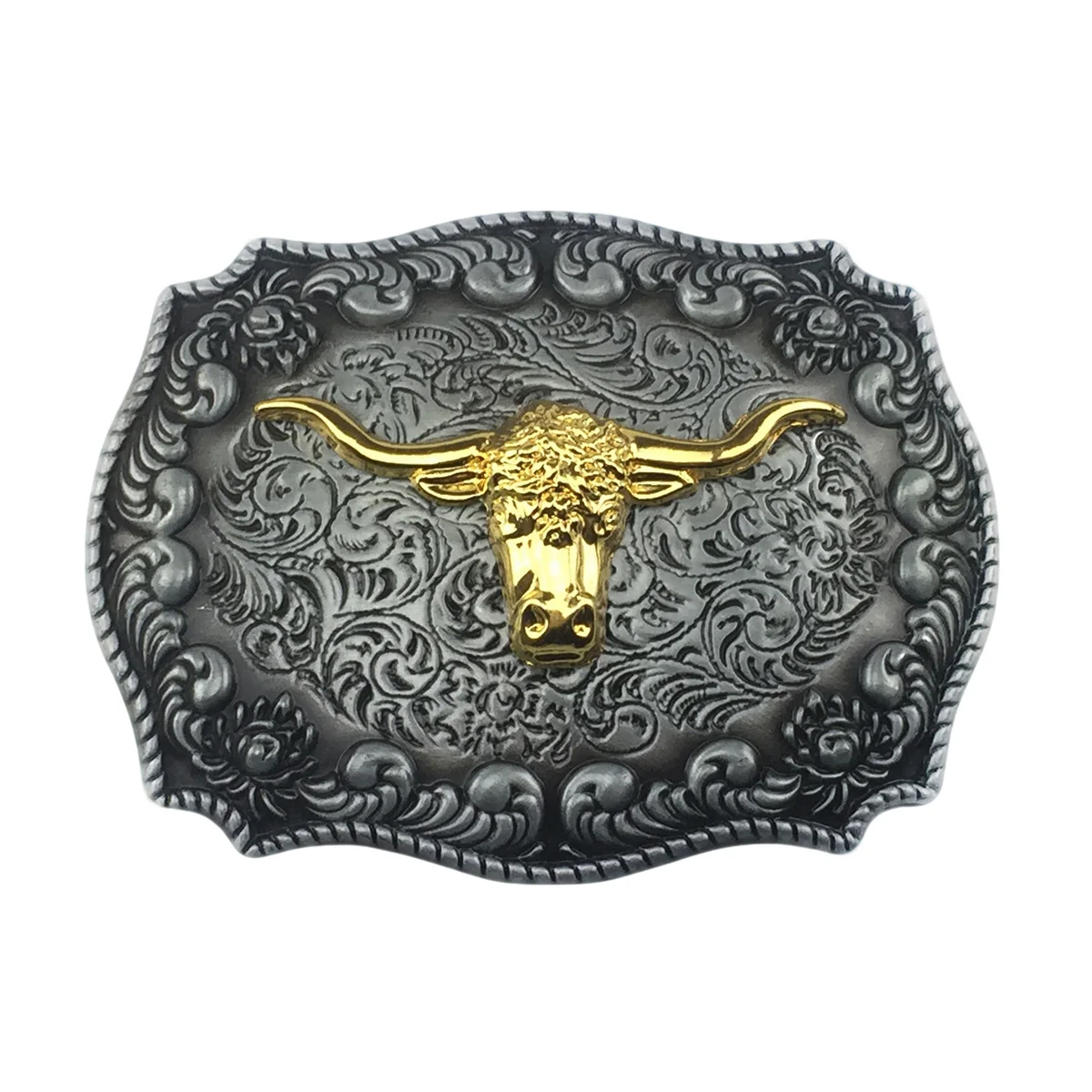 Gold Longhorn Head Antique Silver Cowboy Buckle Drop Shipping - Retro Western Style Embossed Metal Belt Buckle for Men
Gold Longhorn Head Antique Silver Cowboy Buckle Drop Shipping - Retro Western Style Embossed Metal Belt Buckle for Men