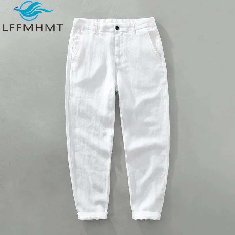 1608 Mens 100% Linen Casual White Pants Summer Fashion Japan Style Simple Basic Loose Comfortable Breathable Beach Trousers
1608 Mens 100% Linen Casual White Pants Summer Fashion Japan Style Simple Basic Loose Comfortable Breathable Beach Trousers