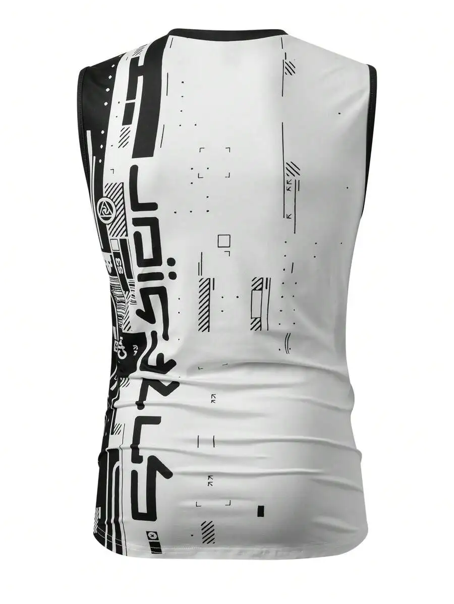 Mens Sleeveless V-Neck Tank Top With Digital Letter Print Casual Top
Mens Sleeveless V-Neck Tank Top With Digital Letter Print Casual Top