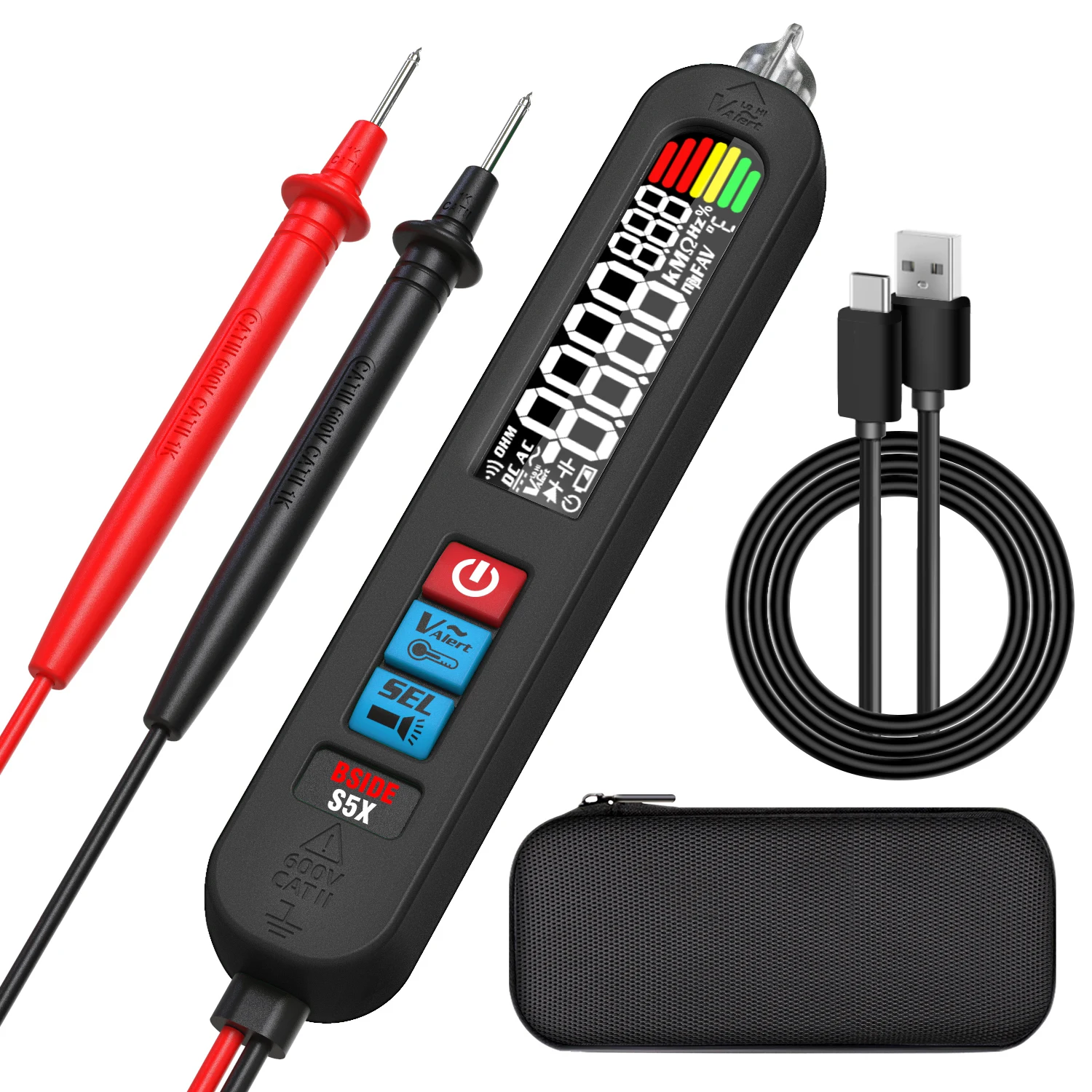 Smart Digital Voltage Detector Tester USB Rechargeable Electric Pen Breakpoint Non-Contact Live Wire Test Electrician Multimeter
Smart Digital Voltage Detector Tester USB Rechargeable Electric Pen Breakpoint Non-Contact Live Wire Test Electrician Multimeter