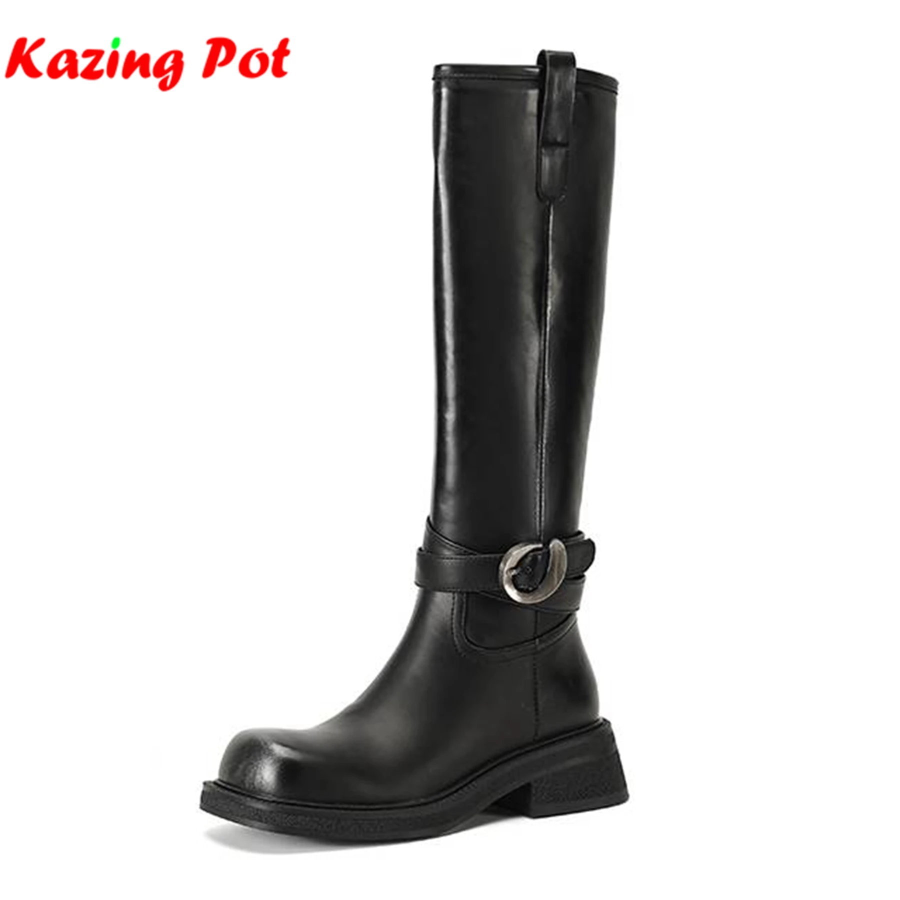 Krazing Pot Cow Split Skin Square Toe Metal Circle Buckle Med Heels Motorcycle Boots Autumn Winter Shoes Street Women Knee Boots
Krazing Pot Cow Split Skin Square Toe Metal Circle Buckle Med Heels Motorcycle Boots Autumn Winter Shoes Street Women Knee Boots