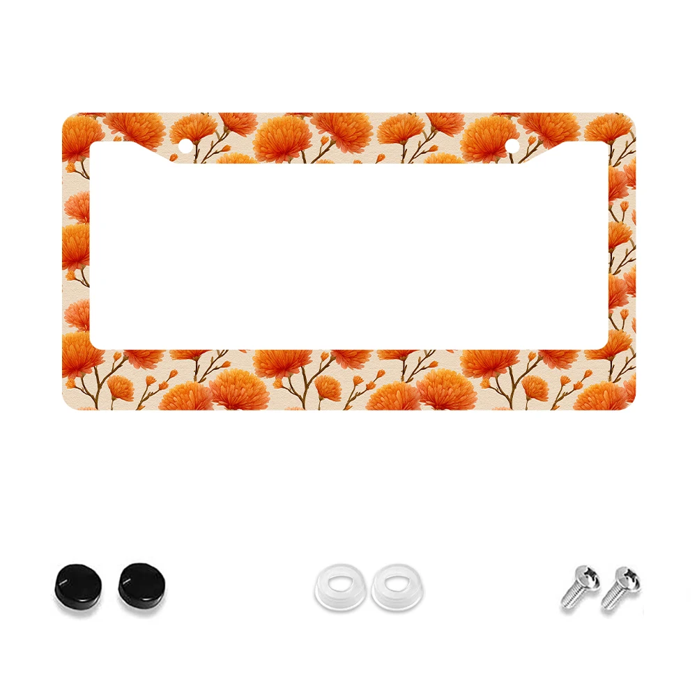 1pc Orange Floral Pattern 2-Hole License Plate Frame, Aluminum Material, 6x12 Inches, with Screw Kit, Retro Novelty Car Decorat
1pc Orange Floral Pattern 2-Hole License Plate Frame, Aluminum Material, 6x12 Inches, with Screw Kit, Retro Novelty Car Decorat