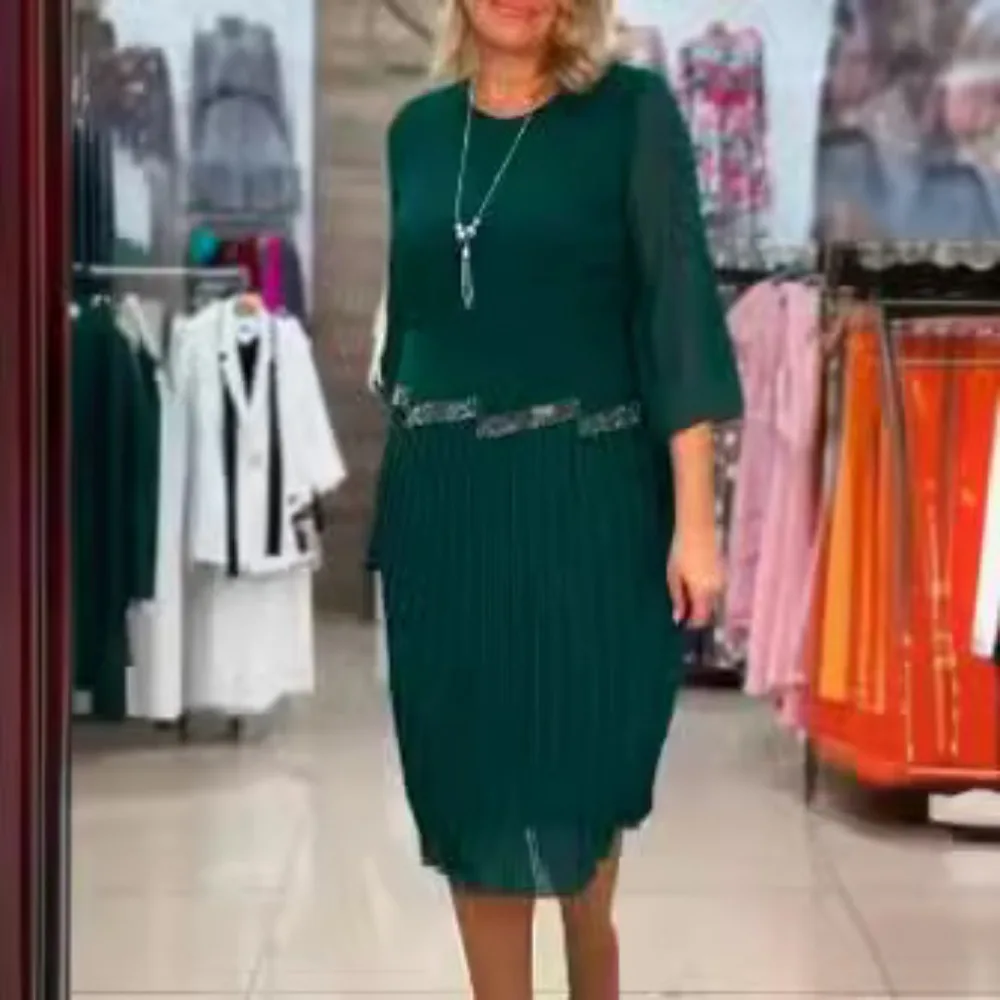 Spring Summer Fashion Solid Color Chiffon Dress Women Round Neck Long Sleeved Pleated Dress Elegant Commuting Dress Women
Spring Summer Fashion Solid Color Chiffon Dress Women Round Neck Long Sleeved Pleated Dress Elegant Commuting Dress Women