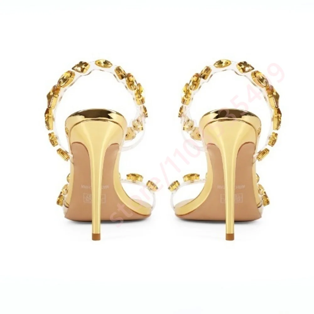 Rose Gold Clear Crystal Stiletto Luxury Sandals for Women Open Toe Multicolor Rhinestone Ankle Strap Party Heels 2026 Summer New
Rose Gold Clear Crystal Stiletto Luxury Sandals for Women Open Toe Multicolor Rhinestone Ankle Strap Party Heels 2026 Summer New
