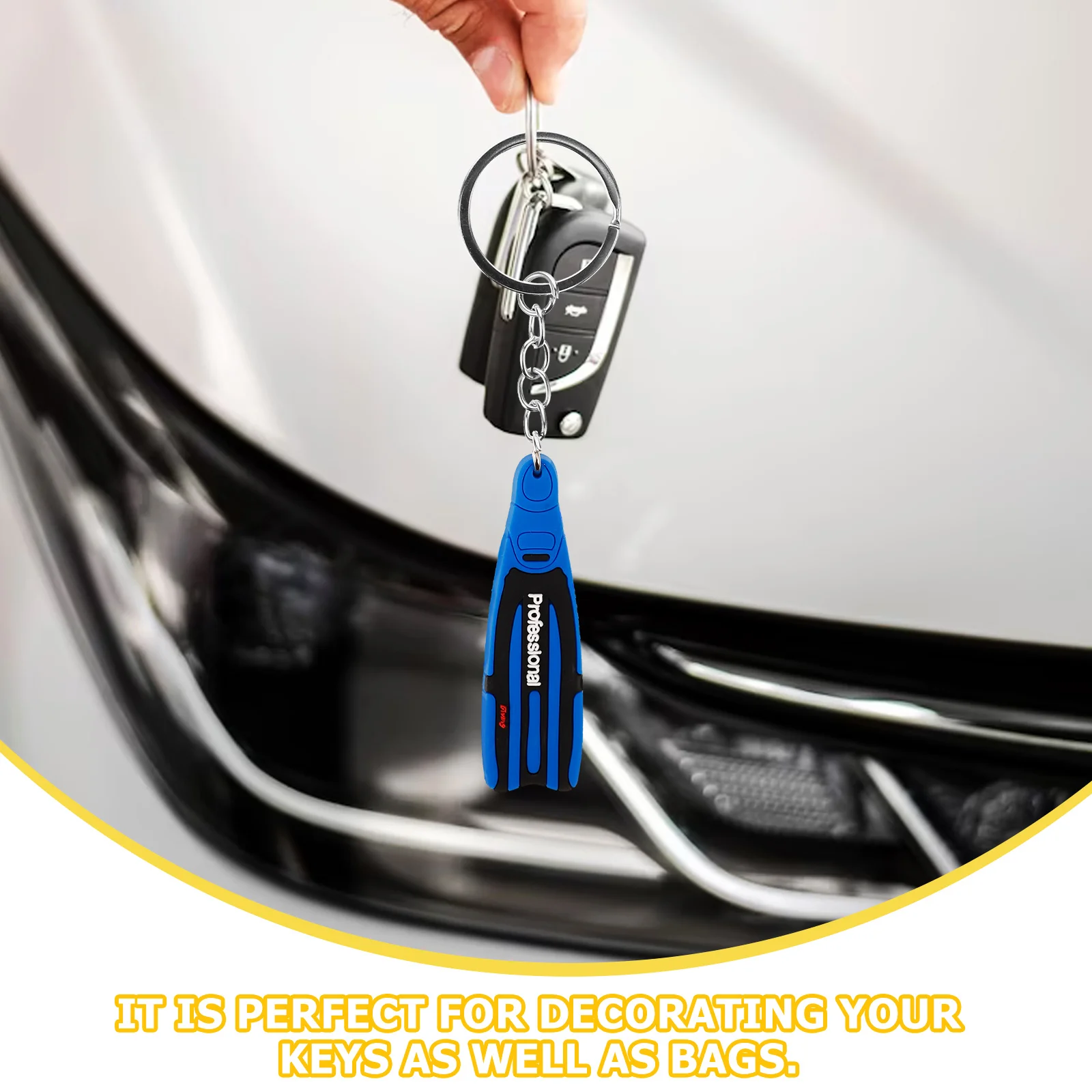 Diving Fin Keychain Silicone Zinc Alloy Pendant Portable Durable Diving Souvenir Sports Backpack Decorative Key Ring
Diving Fin Keychain Silicone Zinc Alloy Pendant Portable Durable Diving Souvenir Sports Backpack Decorative Key Ring