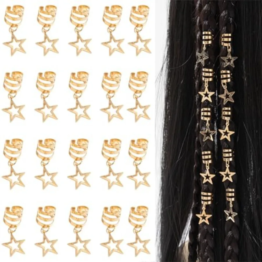 30Pcs Hollow Five Pointed Star Hair Clips Dreadlock Braids Pendants Hair Jewelry Cuffs for Women Girls
30Pcs Hollow Five Pointed Star Hair Clips Dreadlock Braids Pendants Hair Jewelry Cuffs for Women Girls