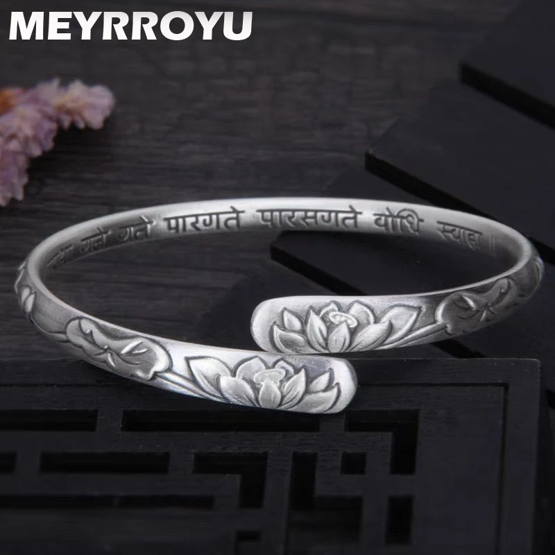 New Vintage Thai Silver Lotus Flower Open Bracelet For Women Men Fashion Jewelry Party Unisex Gift pulseras mujer
New Vintage Thai Silver Lotus Flower Open Bracelet For Women Men Fashion Jewelry Party Unisex Gift pulseras mujer