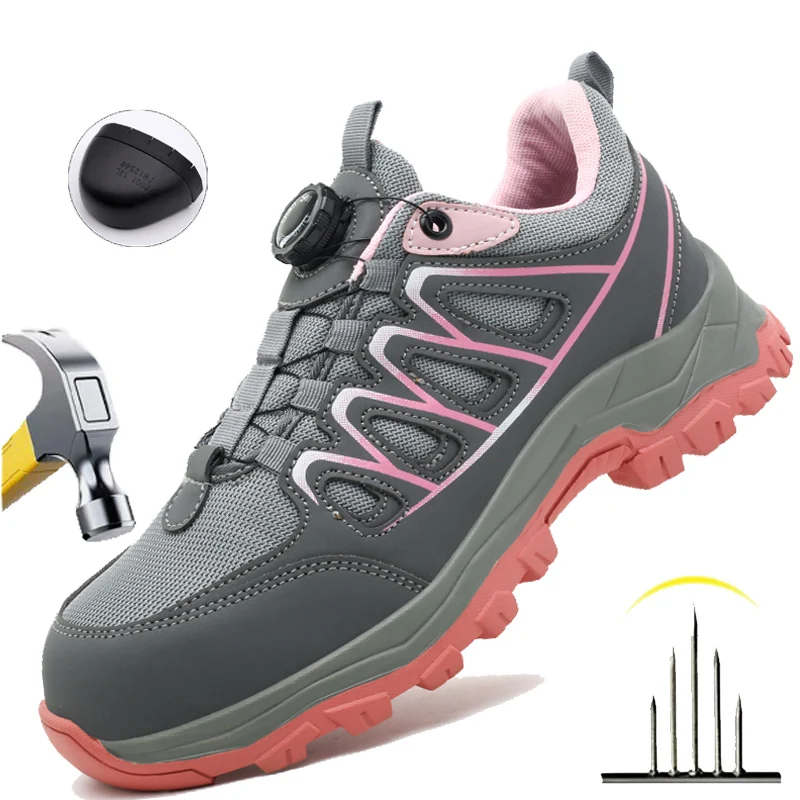 Women's Steel Toe Safety Shoes Smash-proof Button-proof Work Shoes Factory Construction Outdoor Safety Boots Rotary Button Boots
Women's Steel Toe Safety Shoes Smash-proof Button-proof Work Shoes Factory Construction Outdoor Safety Boots Rotary Button Boots
