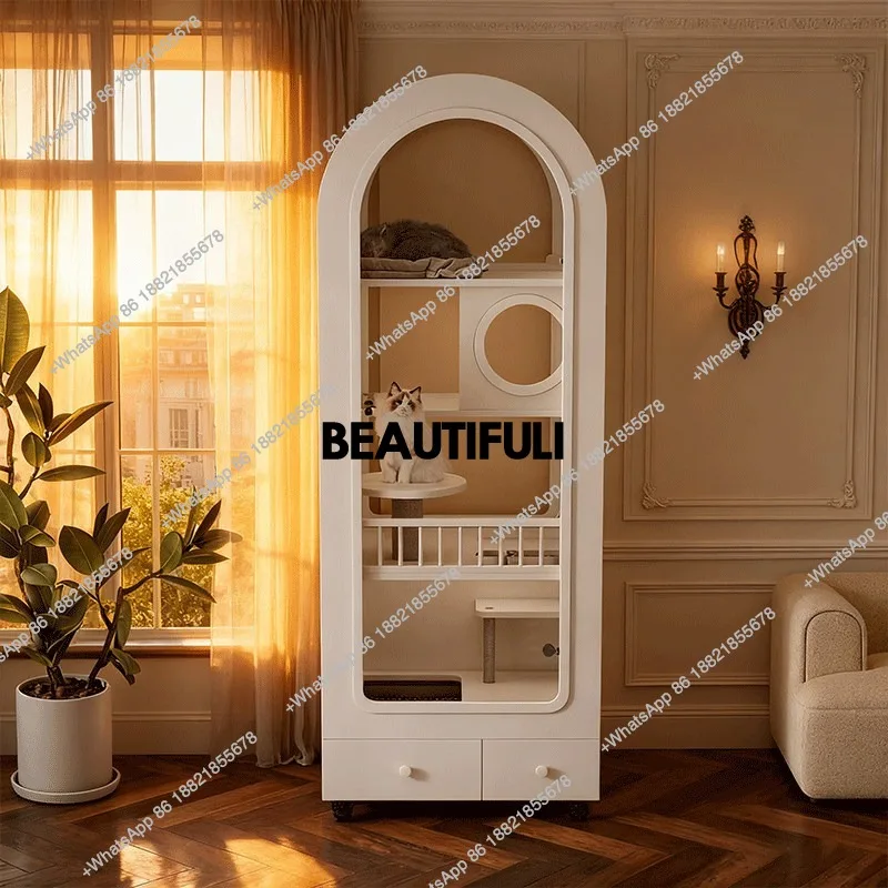 Arched style cat villa solid wood cat cabinet with toilet integrated cat house indoor does not occupy an area
Arched style cat villa solid wood cat cabinet with toilet integrated cat house indoor does not occupy an area