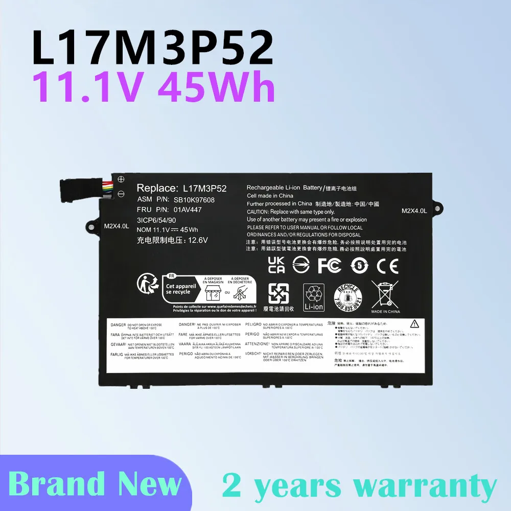 Battery For Lenovo ThinkPad E480 E585 E590 E485 E490 E595 E495 E580 L17L3P51 01AV445 L17C3P51 01AV446 L17M3P51 01AV447 L17M3P52
Battery For Lenovo ThinkPad E480 E585 E590 E485 E490 E595 E495 E580 L17L3P51 01AV445 L17C3P51 01AV446 L17M3P51 01AV447 L17M3P52