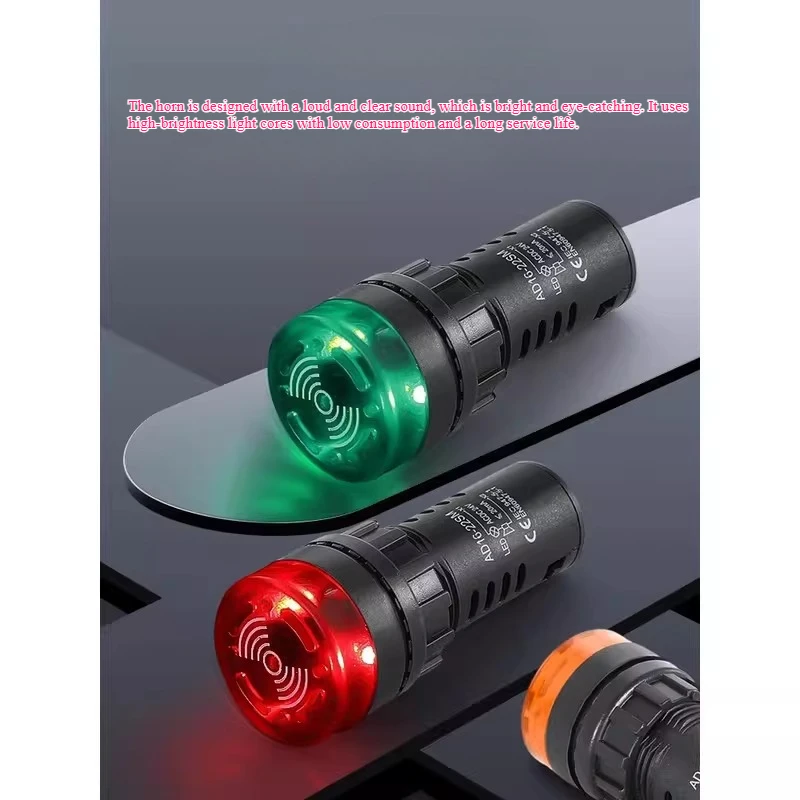 AD16-22SM 22mm Panel Diameter AC DC 12V 24V 110V 220V Flash Signal Light Red LED Active Buzzer Beep Alarm Indicator Green Yellow
AD16-22SM 22mm Panel Diameter AC DC 12V 24V 110V 220V Flash Signal Light Red LED Active Buzzer Beep Alarm Indicator Green Yellow