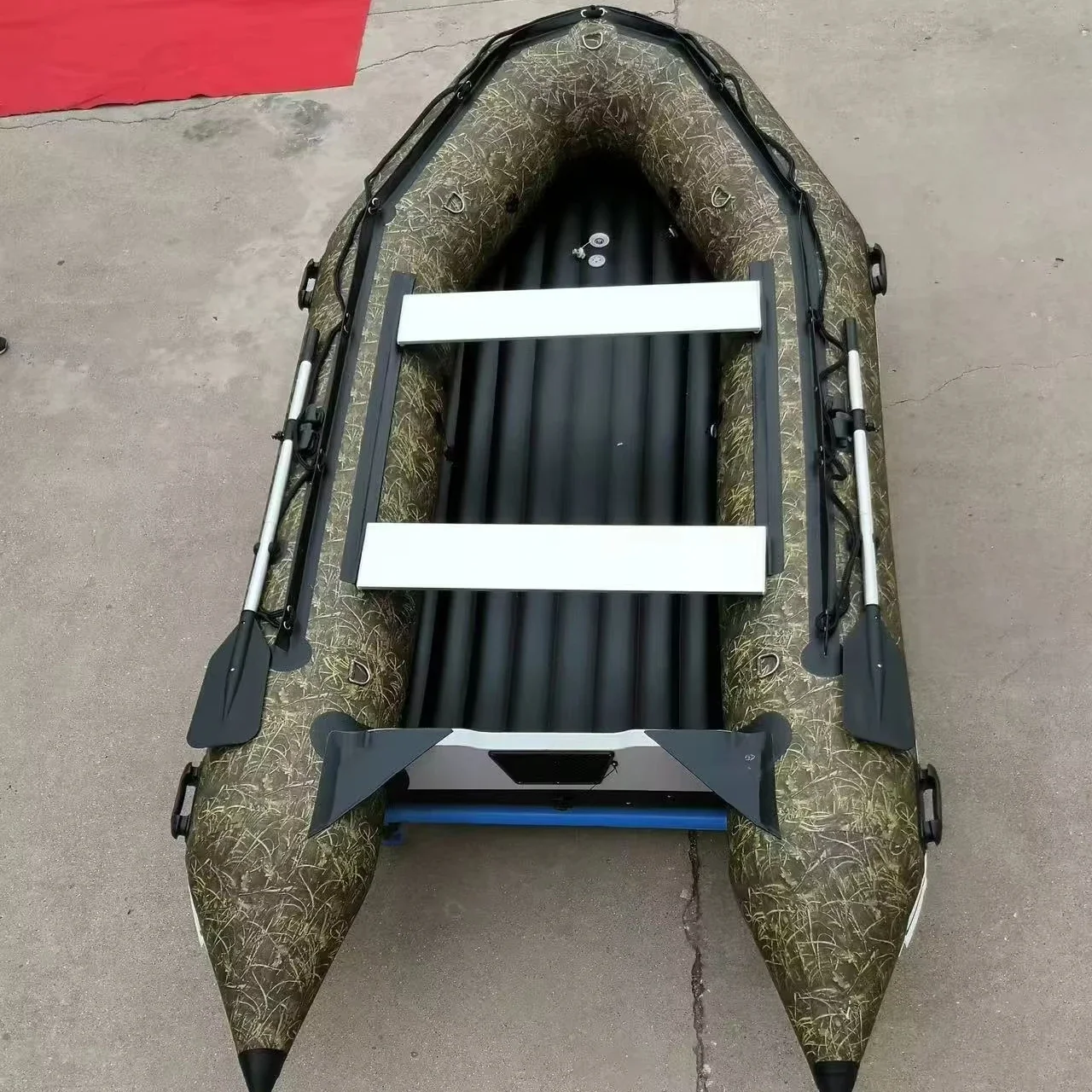 Heavy-Duty PVC Inflatable Boat with Aluminum Rafting Water Safety Rubber Boat with Outboard Engine and Paddles
Heavy-Duty PVC Inflatable Boat with Aluminum Rafting Water Safety Rubber Boat with Outboard Engine and Paddles