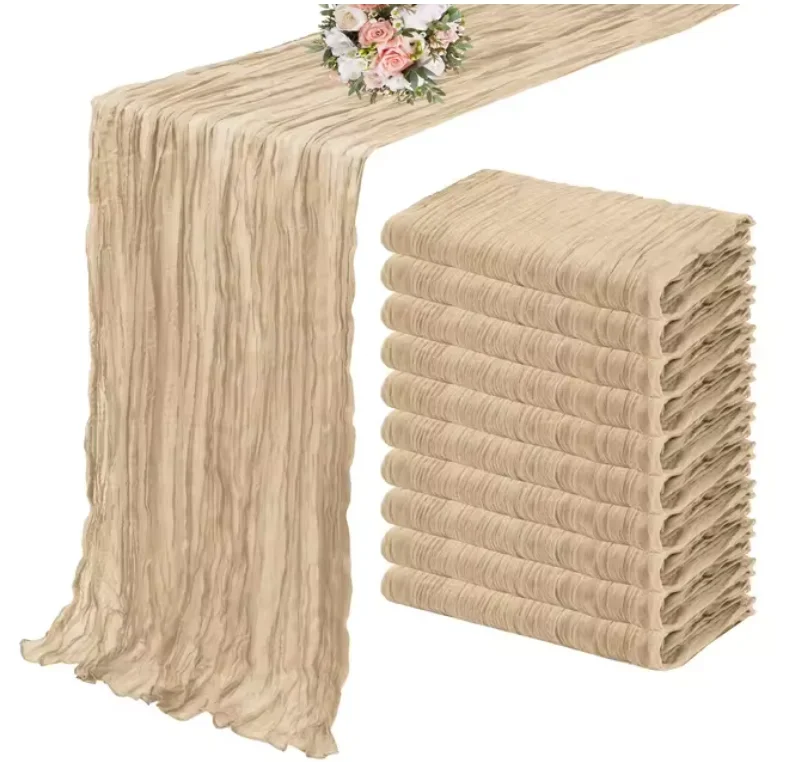 10pcs/set 90*180cm Cheese Cloth Gauze Table Runner Rustic Wedding Table Decor Boho Wedding Reception Christmas Table Runners
10pcs/set 90*180cm Cheese Cloth Gauze Table Runner Rustic Wedding Table Decor Boho Wedding Reception Christmas Table Runners