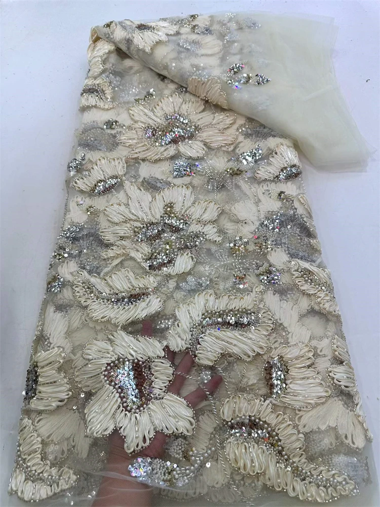 High-quality African Nigerian Elegant 3D Embroidered Fabric French Tulle Lace Fabric With Sequin For Party Wedding
High-quality African Nigerian Elegant 3D Embroidered Fabric French Tulle Lace Fabric With Sequin For Party Wedding