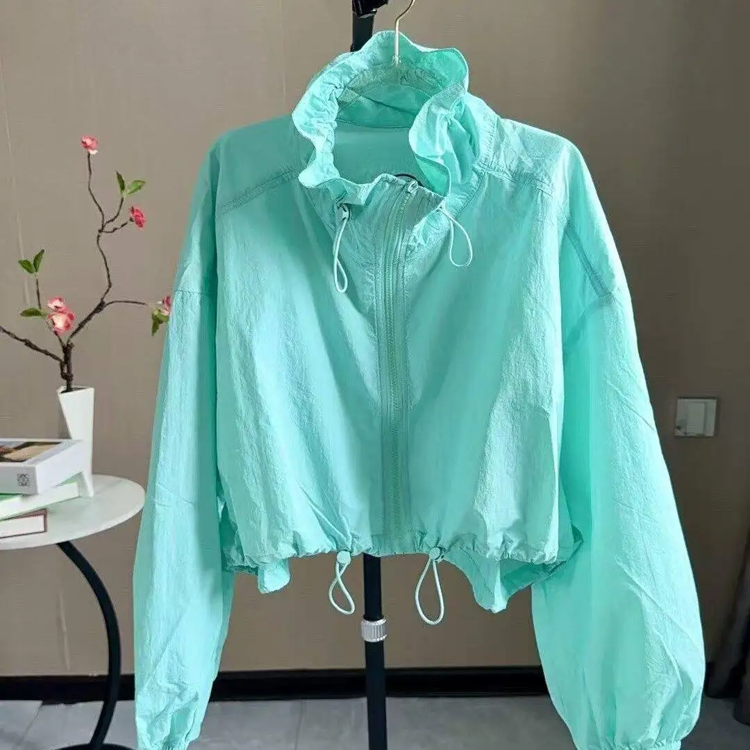 Ladies Sunscreen Clothes Women Summer Jacket Coat New Solid Loose Stand Collar Fashion Short Jacket Female Casual Tops Outerwear
Ladies Sunscreen Clothes Women Summer Jacket Coat New Solid Loose Stand Collar Fashion Short Jacket Female Casual Tops Outerwear
