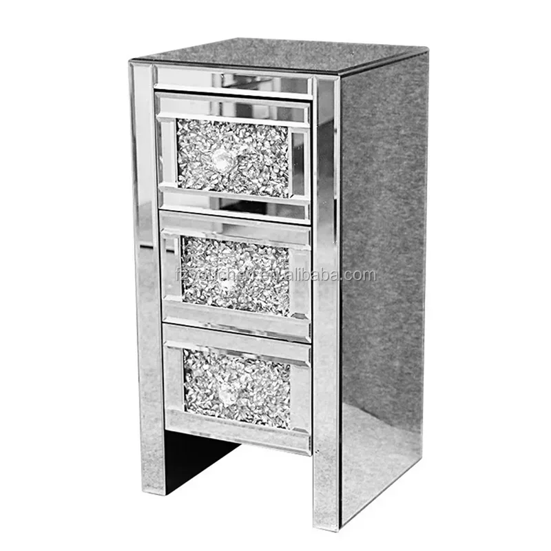 #Modern Luxury Crushed Diamond Mirrored 3 Drawer Nightstand
#Modern Luxury Crushed Diamond Mirrored 3 Drawer Nightstand