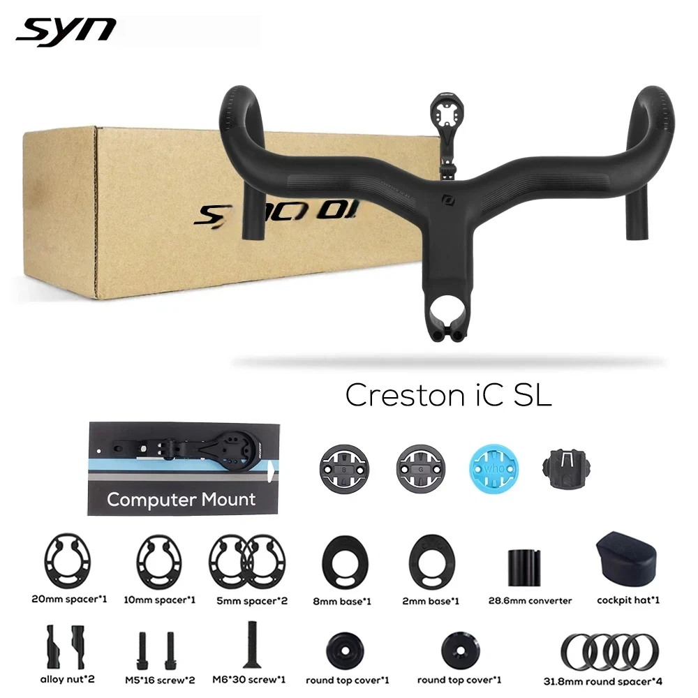 Syn Creston IC SL Carbon Cockpit Fully Internal Cable Road Bicycle Handlebar Di2 Matte Black Integrated Carbon Handlebar
Syn Creston IC SL Carbon Cockpit Fully Internal Cable Road Bicycle Handlebar Di2 Matte Black Integrated Carbon Handlebar