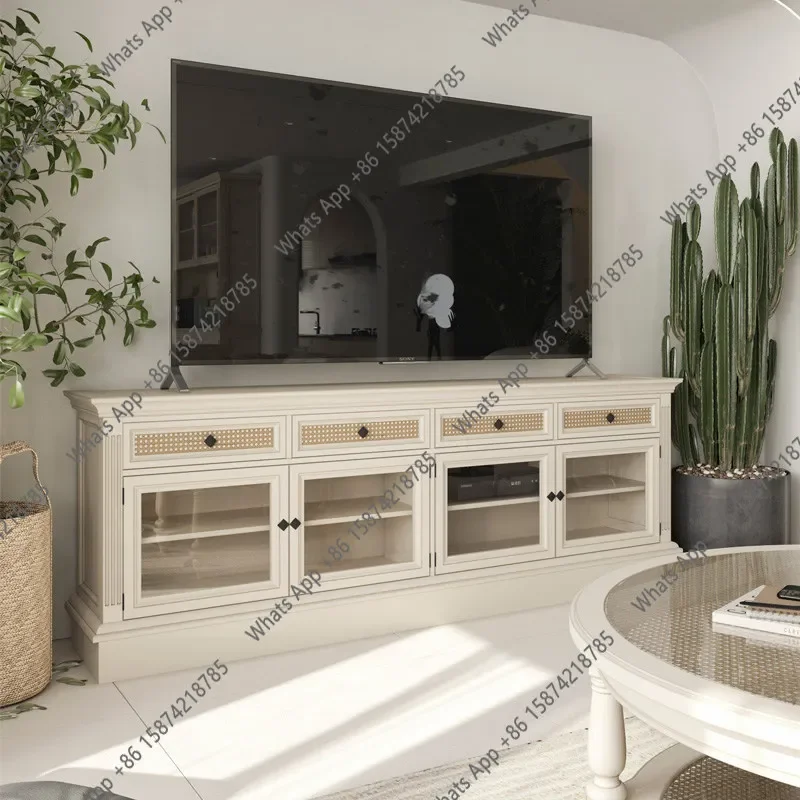 N65 French solid wood TV cabinet retro villa living room cream white wall storage floor cabinet designer
N65 French solid wood TV cabinet retro villa living room cream white wall storage floor cabinet designer