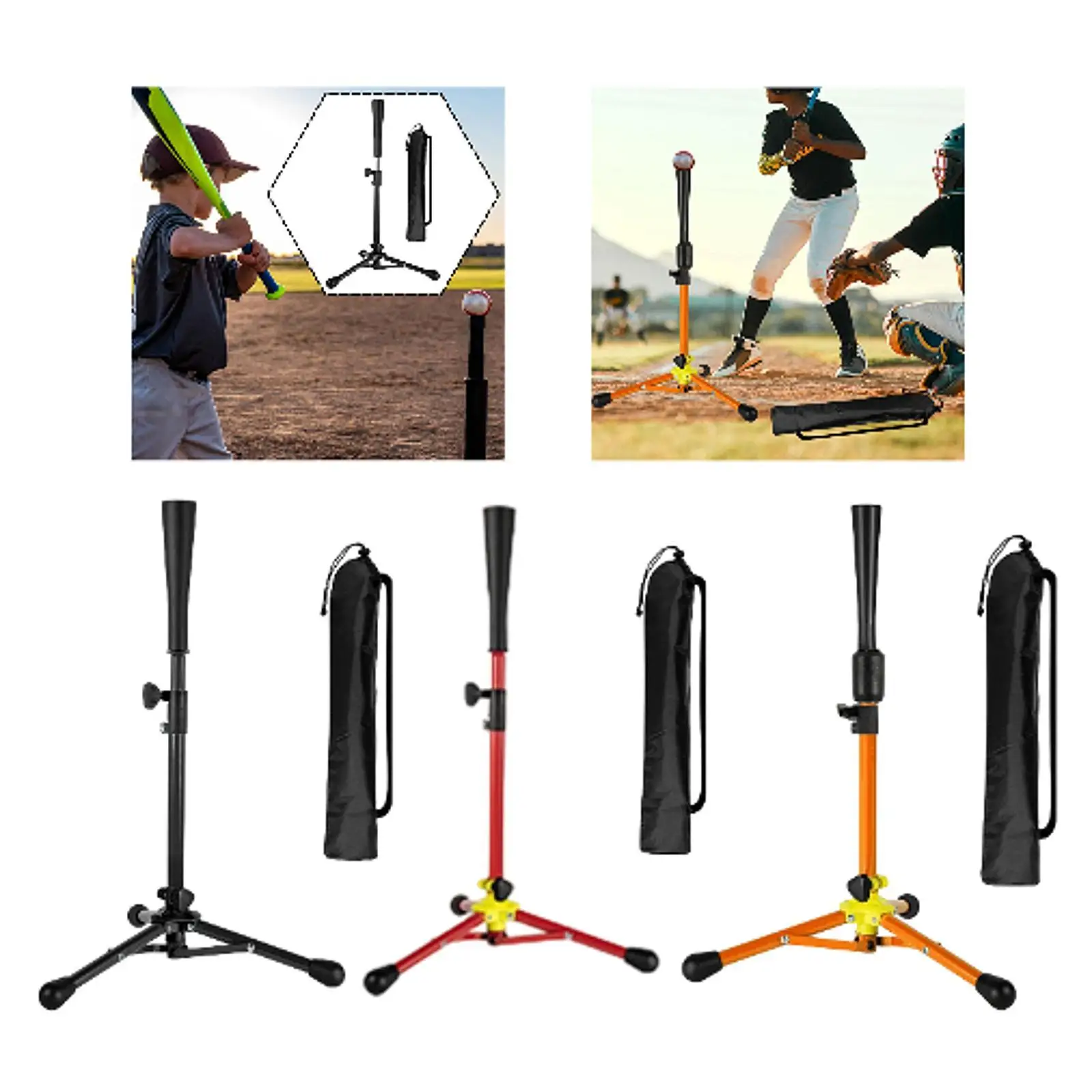 Baseball Batting Tee Adjustable Tripod Stand for Practice Softball Hitting Tool with Carry Bag for Travel
Baseball Batting Tee Adjustable Tripod Stand for Practice Softball Hitting Tool with Carry Bag for Travel