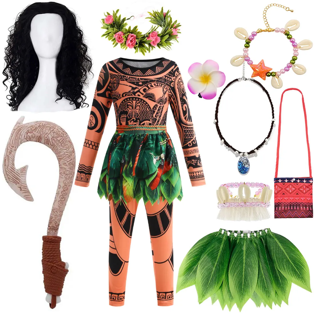 New Movie Moana 2 Vaiana Long Sleeve 2-Piece Set Costume For Baby Boy Summer Beach Party Boy Cosplay Outfits + Accessories Set
New Movie Moana 2 Vaiana Long Sleeve 2-Piece Set Costume For Baby Boy Summer Beach Party Boy Cosplay Outfits + Accessories Set