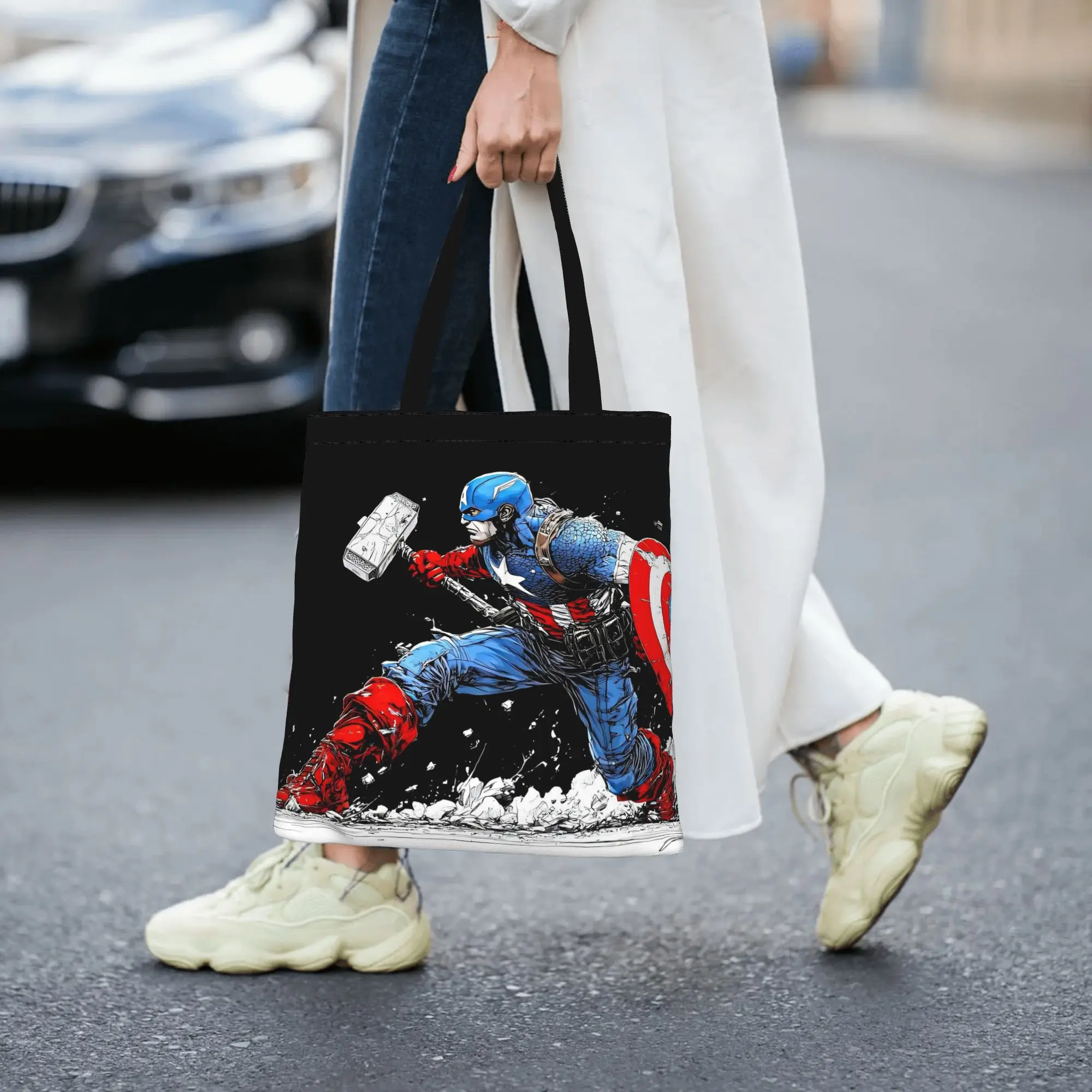 Fashion shopping bag Leisure Captain America Canvas Marvel Marvel Canvas Tote Bag Women'S Shoulder Handbag
Fashion shopping bag Leisure Captain America Canvas Marvel Marvel Canvas Tote Bag Women'S Shoulder Handbag